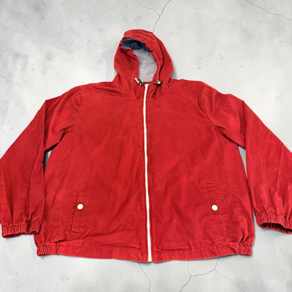Nomad Mens XL Red Cranberry Twill Boarding Hooded Full Zip Jacket 1120JK